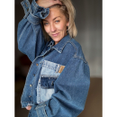 Vintage Vibes Denim jakke med Patches- no 019 Fra le mosch