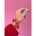 Camma armbånd i rød hvid mix fra lemosch