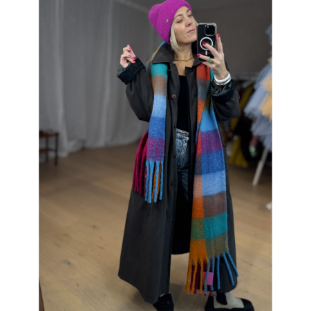 Wenke Halstørklæde i multicolor fra LÉ MOSCH, smukt og blødt halstørklæde, farverigt halstørklæde,