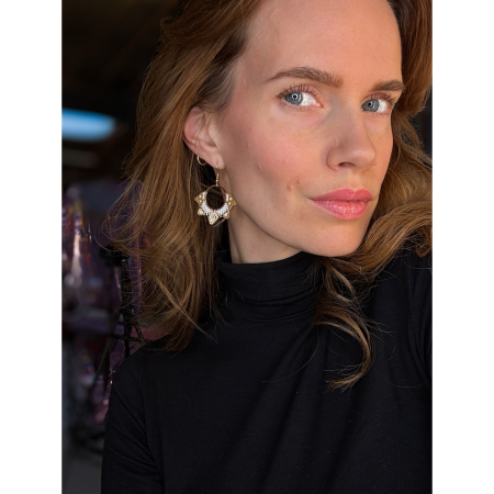 Rio Round øreringe i hvid fra le mosch