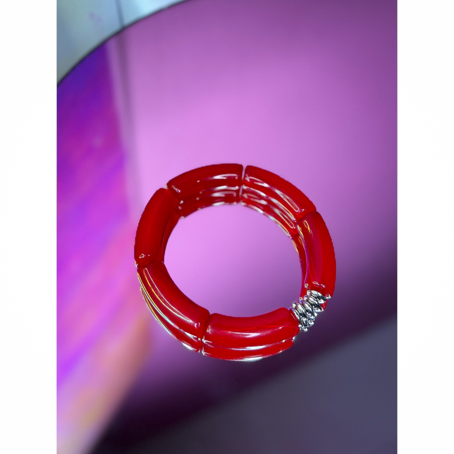 Maggie armbånd no 107 i rød - Håndlavet kunst fra LÉ MOSCH