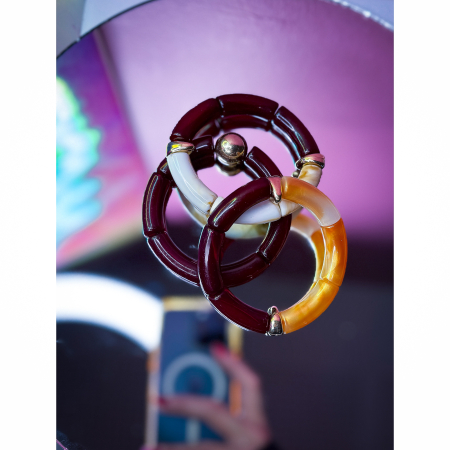 Maggie armbånd no 109 i rød fra LÉ MOSCH, smukt boheme armbånd, unikt armbånd,