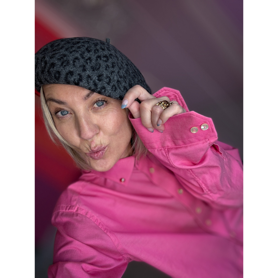 Becky Leo Baret i Grå med leo print fra le mosch