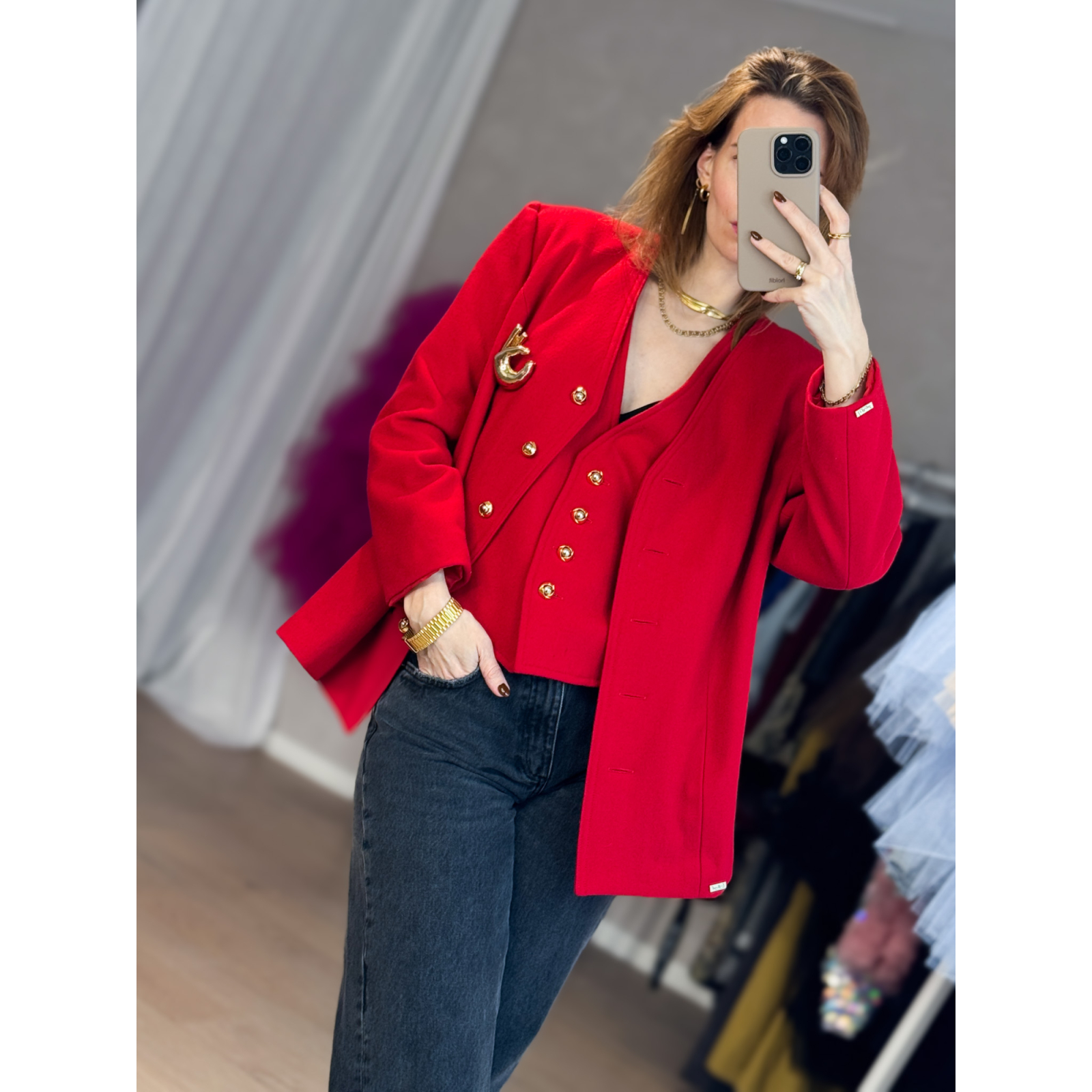 Vintage Vibes sæt med jakke og vest – No. 103 fra LÉ MOSCH, cool og opsigtsvækkende rødt sæt med jakke og vest, Vintage Vibes sæt med jakke og vest – No. 103 fra LÉ MOSCH, cool og opsigtsvækkende rødt sæt med jakke og vest,