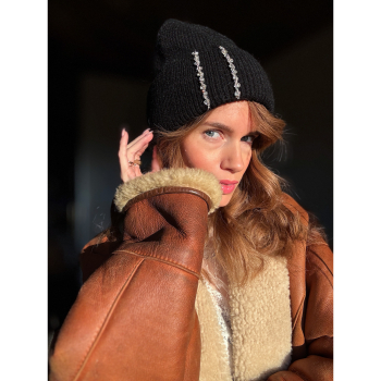 Gaby Beanie med similisten Sort fra le mosch