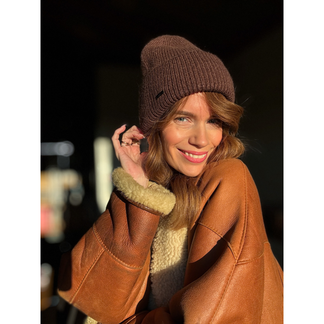 Rickie Beanie i brun, strikhue, vinterhue