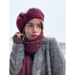 Bess Baret i Vinrød fra LÉ MOSCH, klassisk baret i uld, skab et fedt look med en baret, 