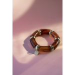 Millie armbånd i brun gylden fra LÉ MOSCH, chunky armbånd i brun og gylden, fyldige boheme armbånd i mange farver, 