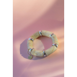 Millie armbånd i creme sølv fra LÉ MOSCH, chunky armbånd i creme og sølv, fyldige boheme armbånd i mange farver, 
