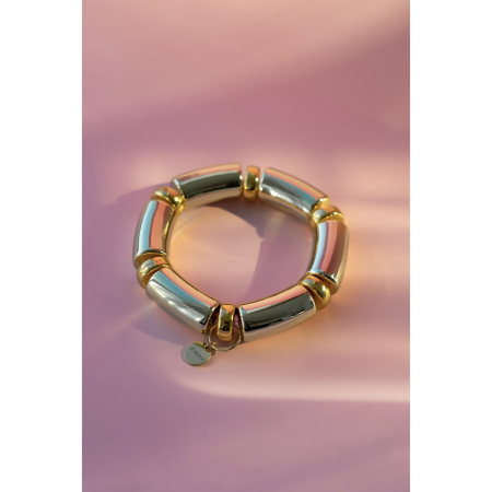 Millie armbånd i gylden fra LÉ MOSCH, chunky armbånd i gylden, fyldige boheme armbånd i mange farver, 