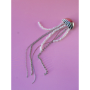 Lille Gople Broche med sten og perler fra LÉ MOSCH, smuk og levende sølvfarvet vandmand-broche, unik og dekorativ broche, 