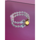 Janna armbånd med sten og perler fra LÉ MOSCH, armbånd med lyserøde sten og imiterede perler, feminint armbånd, 