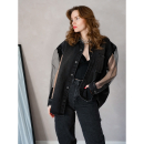 Vintage Vibes sort denimskjorte med mesh ærmer – no. 117 fra LÉ MOSCH, boxy denim skjorte med gennemsigtige ærmer, unikke styles fra LÉ MOSCH, Vintage Vibes sort denimskjorte med mesh ærmer – no. 117 fra LÉ MOSCH, boxy denim skjorte med gennemsigtige ærmer, unikke styles fra LÉ MOSCH,