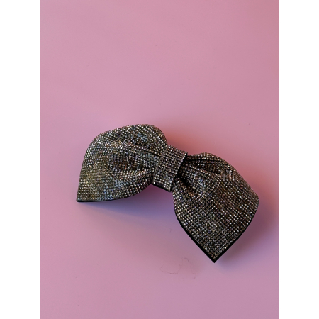 Grå Sløjfe Broche fra LÉ MOSCH, smuk og dekorativ sløjfebroche med grå similisten, feminin broche der forestiller en sløjfe, 