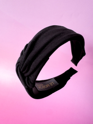 Pax hårbøjle i sort fra LÉ MOSCH, hårbøjle med et twist på stoffet, hårbøjle med blødt sort jersey, 