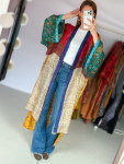 Minju Silkemix kimono no 1165 fra LÉ MOSCH, skøn unik og let kimono, super anvendelig kimono i fine farver,