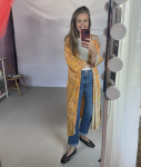 Unika style no 26 - orange kimono fra LÉ MOSCH, smuk og anvendelig kimono, en kimono til hverdag og fest, 