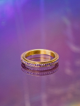 Nille anti stress ring i forgyldt med rosa sten fra LÉ MOSCH, bevægelig ring, beroligende ring, adhd ring,