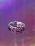 Mille anti stress adhd ring i forsølvet med rosa sten fra le mosch