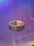 Mille anti stress adhd ring i forgyldt med blå sten fra le mosch