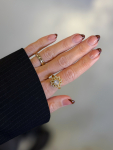 Aviva spinner anti stress ring i forgyldt fra LÉ MOSCH, ring med bevægelig top, beroligende ring, adhd ring,