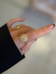 Aviva spinner anti stress ring i forgyldt fra LÉ MOSCH, ring med bevægelig top, beroligende ring, adhd ring,