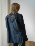 Vintage Vibes stribet blazer med pailletter – No 284 fra LÉ MOSCH, cool og anderledes blazer med pailletter, fin secondhand blazer med et twist, 