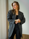 Vintage Vibes blazer med gyldne frynser – No 285 fra LÉ MOSCH, cool og anderledes blazer med frynser, fin secondhand blazer med et twist, 