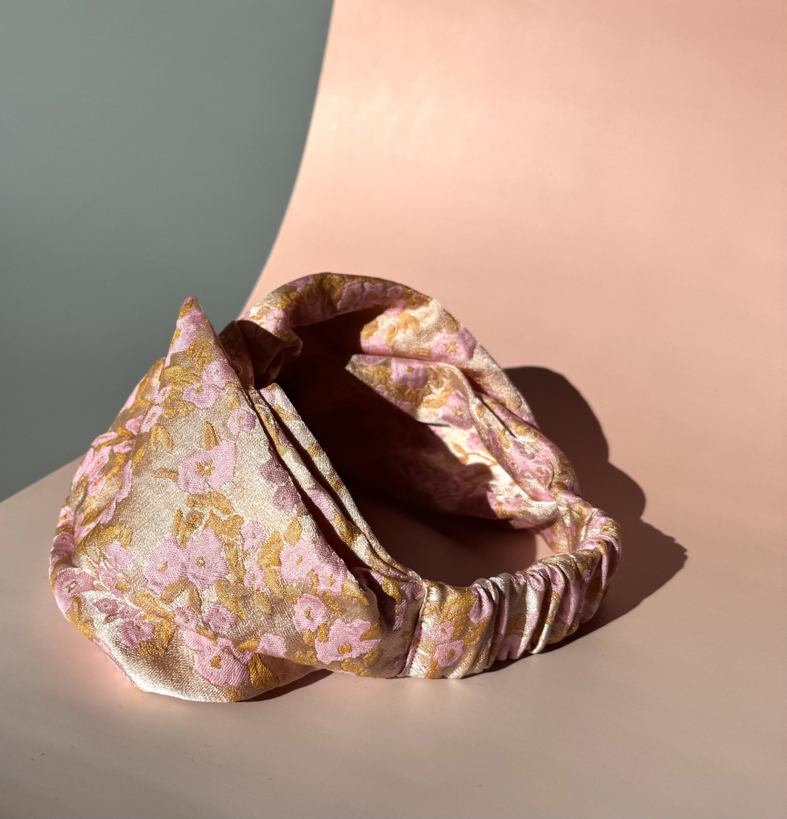 Yukuline hårbånd i rosa fra LÉ MOSCH, fyldigt og lækkert hårbånd, bredt og dekorativt hårbånd, 