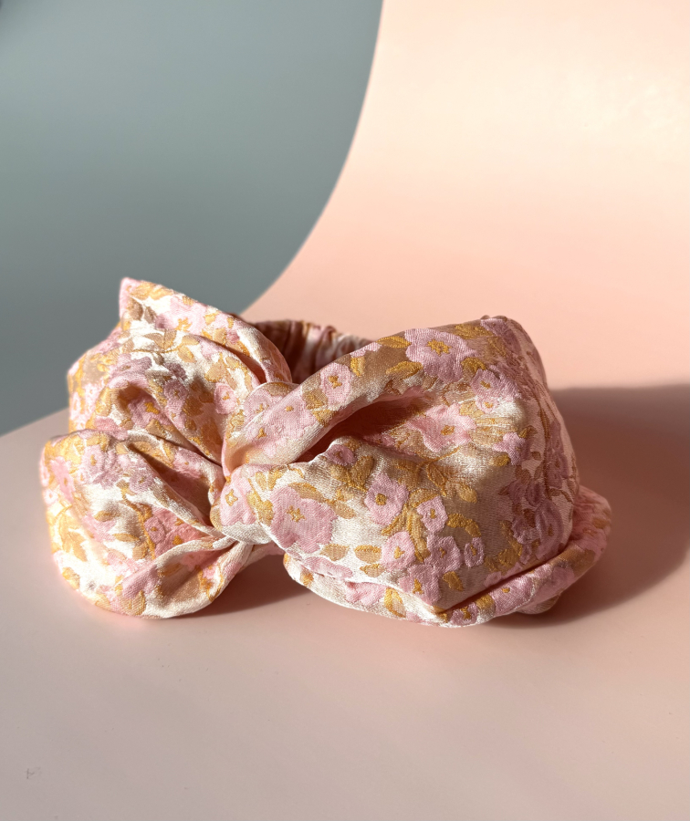 Yukuline hårbånd i rosa fra LÉ MOSCH, fyldigt og lækkert hårbånd, bredt og dekorativt hårbånd, 