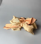 Elka hårklemme i peachy og khaki fra LÉ MOSCH, asymmetrisk hårklemme med sløjfer, hårklemme i brændte nuancer, 