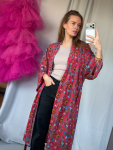 Maria kimono no 404 fra LÉ MOSCH, skøn unik kimono med fint print, anvendelig kimono i pink, 