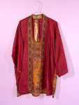 Monya Silkemix kimono no 1779 fra LÉ MOSCH, silkemix kimono syet i Indien, unik kort kimono i fine farver, 